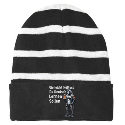 German Maybe You Should Have Learned German Striped Beanie with Solid Band