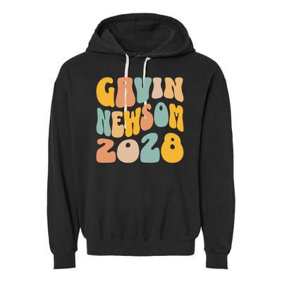 Gavin Newsom 2028 For President Resist Wavy Groovy Election Garment-Dyed Fleece Hoodie