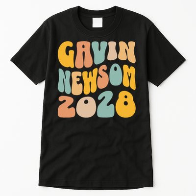 Gavin Newsom 2028 For President Resist Wavy Groovy Election Tall T-Shirt