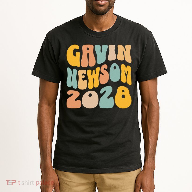 Gavin Newsom 2028 For President Resist Wavy Groovy Election Tall T-Shirt