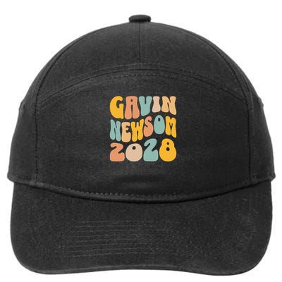 Gavin Newsom 2028 For President Resist Wavy Groovy Election 7-Panel Snapback Hat