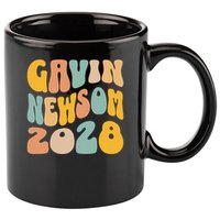 Gavin Newsom 2028 For President Resist Wavy Groovy Election 11oz C Handle Ceramic Mug