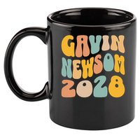 Gavin Newsom 2028 For President Resist Wavy Groovy Election 11oz C Handle Ceramic Mug