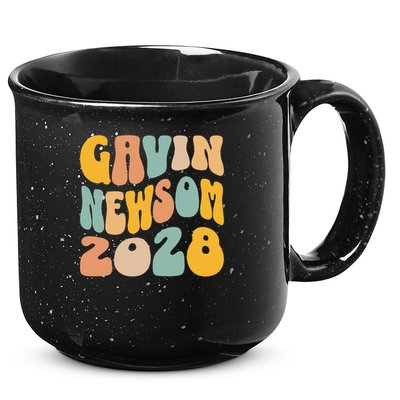 Gavin Newsom 2028 For President Resist Wavy Groovy Election 15oz Campfire Ceramic Mug