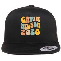 Gavin Newsom 2028 For President Resist Wavy Groovy Election Flatbill Hat