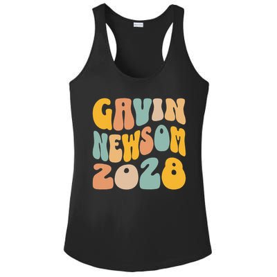 Gavin Newsom 2028 For President Resist Wavy Groovy Election Ladies PosiCharge Competitor Racerback Tank