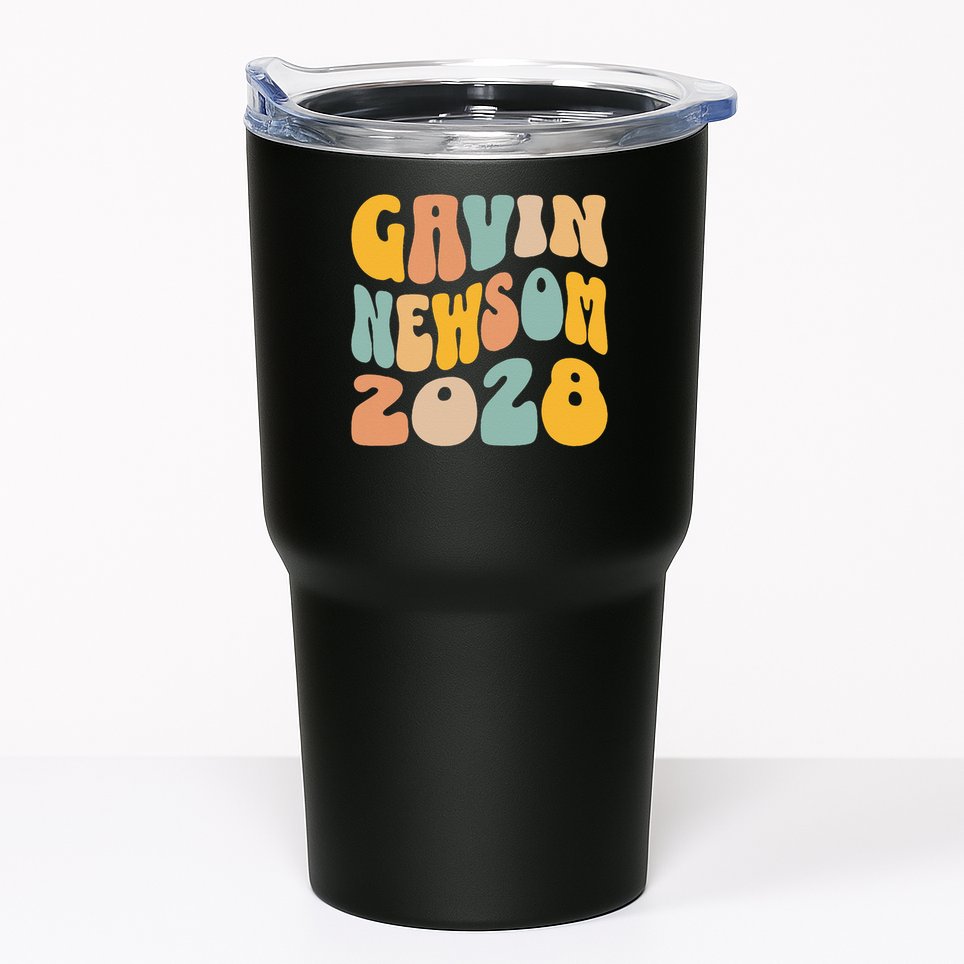 Gavin Newsom 2028 For President Resist Wavy Groovy Election Tumbler