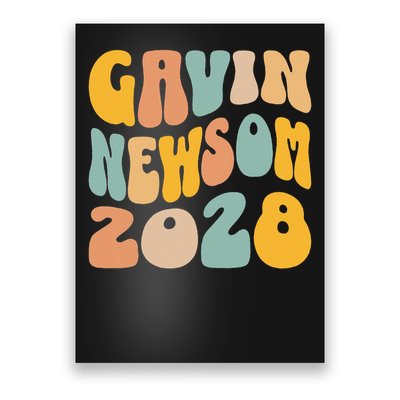 Gavin Newsom 2028 For President Resist Wavy Groovy Election Poster