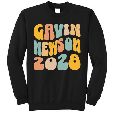 Gavin Newsom 2028 For President Resist Wavy Groovy Election Tall Sweatshirt