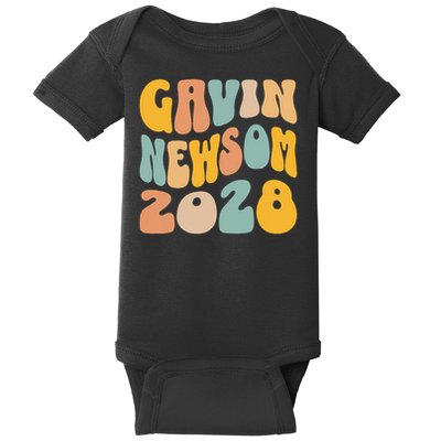 Gavin Newsom 2028 For President Resist Wavy Groovy Election Baby Bodysuit