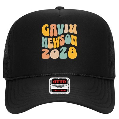 Gavin Newsom 2028 For President Resist Wavy Groovy Election Trucker Hat