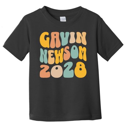 Gavin Newsom 2028 For President Resist Wavy Groovy Election Toddler T-Shirt