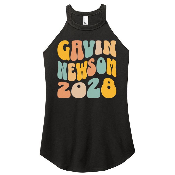 Gavin Newsom 2028 For President Resist Wavy Groovy Election Women's Perfect Tri Rocker Tank