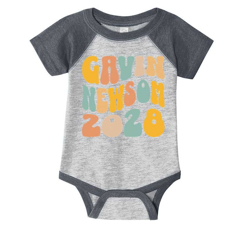Gavin Newsom 2028 For President Resist Wavy Groovy Election Infant Baby Jersey Bodysuit