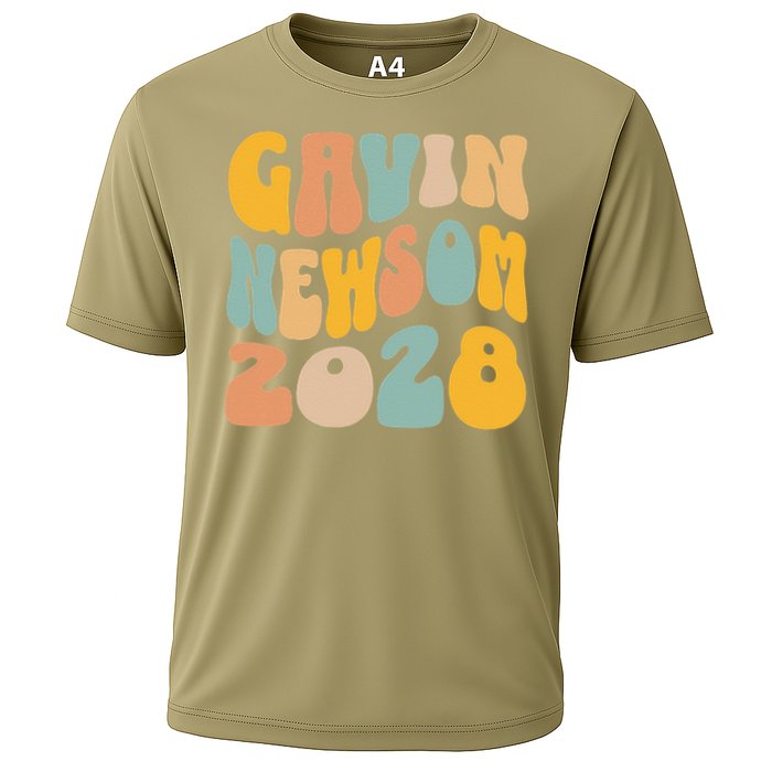 Gavin Newsom 2028 For President Resist Wavy Groovy Election Cooling Performance Crew T-Shirt