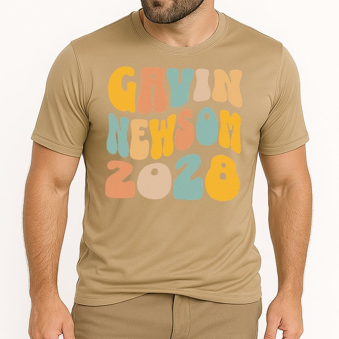 Gavin Newsom 2028 For President Resist Wavy Groovy Election Cooling Performance Crew T-Shirt