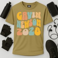 Gavin Newsom 2028 For President Resist Wavy Groovy Election Cooling Performance Crew T-Shirt