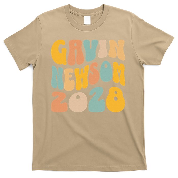 Gavin Newsom 2028 For President Resist Wavy Groovy Election T-Shirt