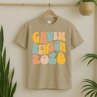Gavin Newsom 2028 For President Resist Wavy Groovy Election T-Shirt