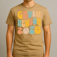 Gavin Newsom 2028 For President Resist Wavy Groovy Election T-Shirt