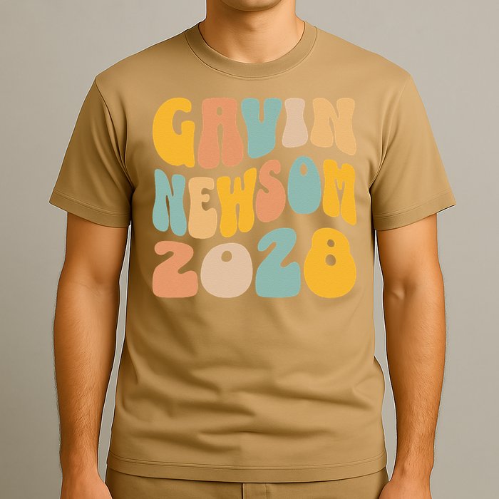 Gavin Newsom 2028 For President Resist Wavy Groovy Election T-Shirt