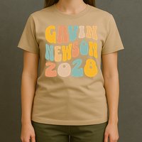 Gavin Newsom 2028 For President Resist Wavy Groovy Election T-Shirt