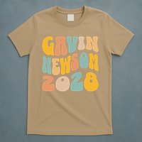 Gavin Newsom 2028 For President Resist Wavy Groovy Election T-Shirt