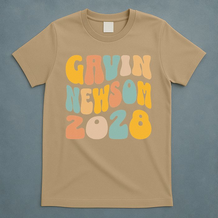 Gavin Newsom 2028 For President Resist Wavy Groovy Election T-Shirt