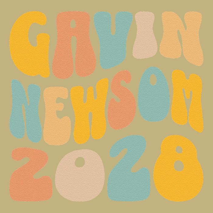 Gavin Newsom 2028 For President Resist Wavy Groovy Election T-Shirt