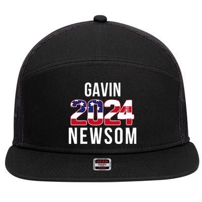 Gavin Newsom 2024 President Men Women Vote Gavin Newsom 2024 7 Panel Mesh Trucker Snapback Hat