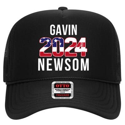 Gavin Newsom 2024 President Men Women Vote Gavin Newsom 2024 High Crown Mesh Back Trucker Hat