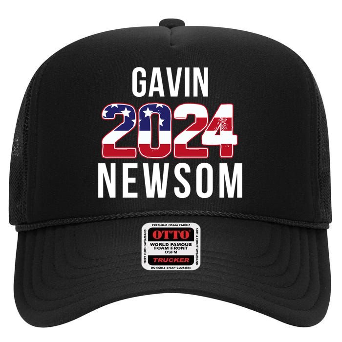 Gavin Newsom 2024 President Men Women Vote Gavin Newsom 2024 High Crown Mesh Back Trucker Hat