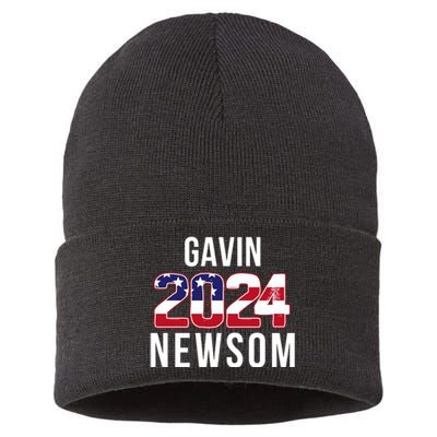 Gavin Newsom 2024 President Men Women Vote Gavin Newsom 2024 Sustainable Knit Beanie