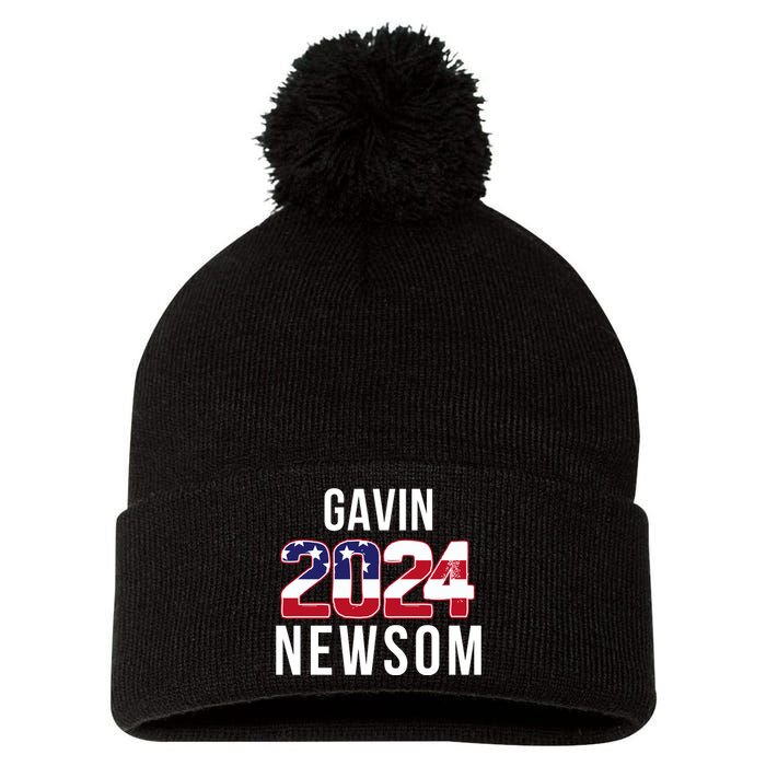 Gavin Newsom 2024 President Men Women Vote Gavin Newsom 2024 Pom Pom 12in Knit Beanie