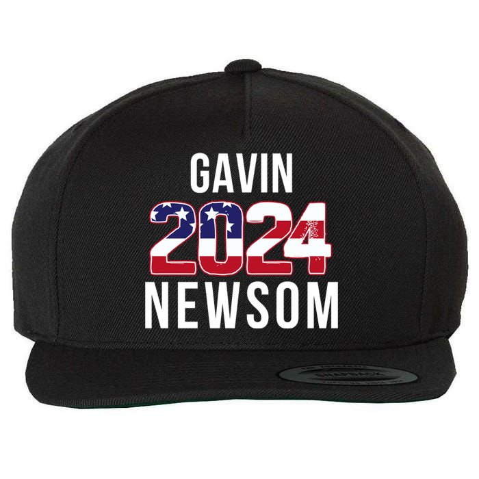 Gavin Newsom 2024 President Men Women Vote Gavin Newsom 2024 Wool Snapback Cap