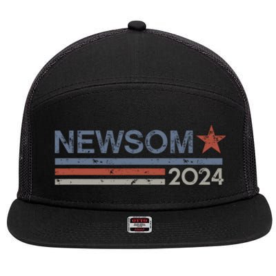 Gavin Newsom 2024 Election For President 7 Panel Mesh Trucker Snapback Hat