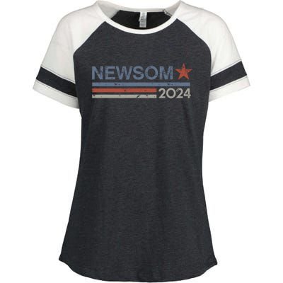 Gavin Newsom 2024 Election For President Enza Ladies Jersey Colorblock Tee