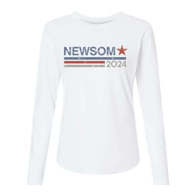 Gavin Newsom 2024 Election For President Womens Cotton Relaxed Long Sleeve T-Shirt