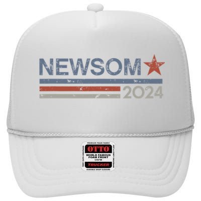 Gavin Newsom 2024 Election For President High Crown Mesh Back Trucker Hat