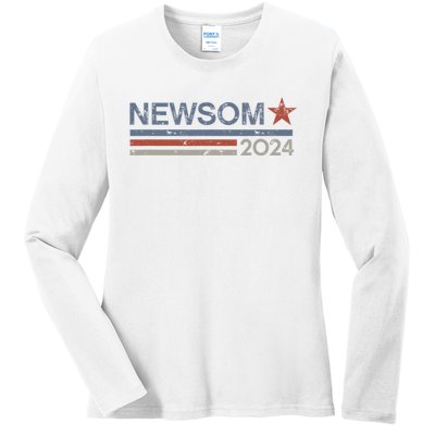 Gavin Newsom 2024 Election For President Ladies Long Sleeve Shirt