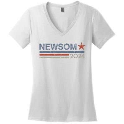 Gavin Newsom 2024 Election For President Women's V-Neck T-Shirt