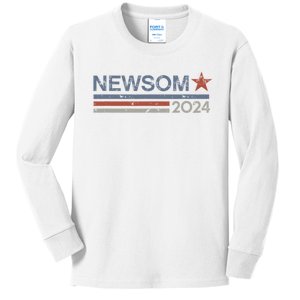 Gavin Newsom 2024 Election For President Kids Long Sleeve Shirt