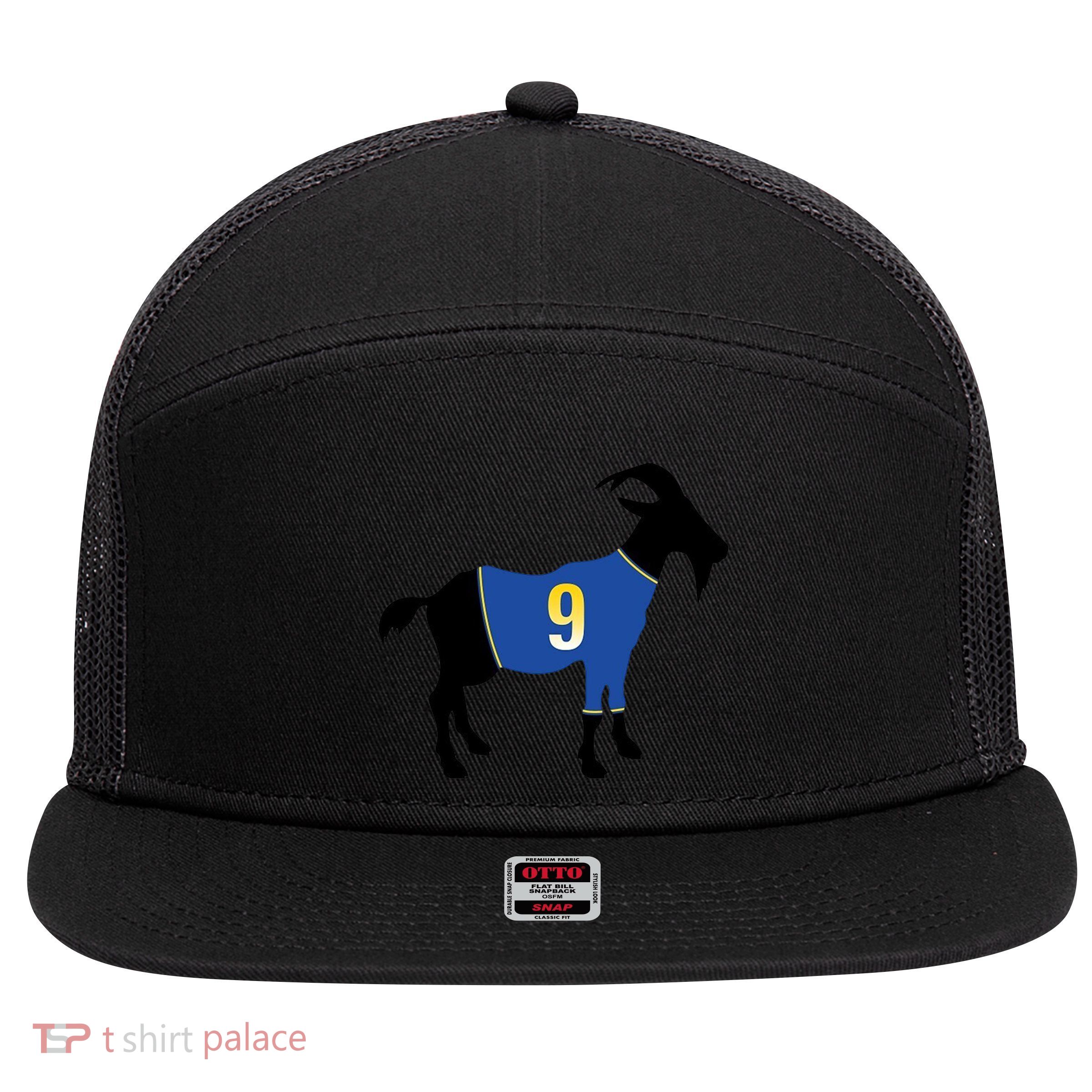 Goat Number 9 Football 7 Panel Mesh Trucker Snapback Hat