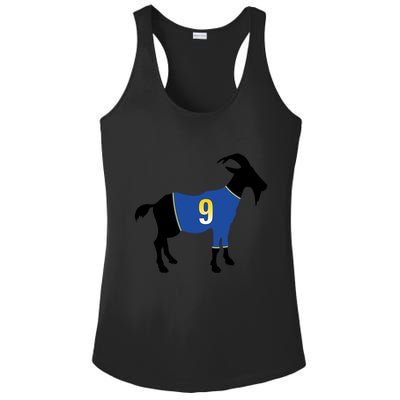 Goat Number 9 Football Ladies PosiCharge Competitor Racerback Tank