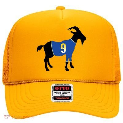 Goat Number 9 Football High Crown Mesh Back Trucker Hat