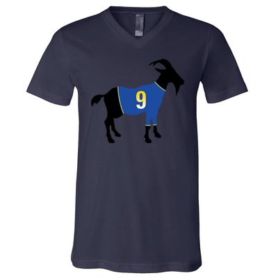 Goat Number 9 Football V-Neck T-Shirt