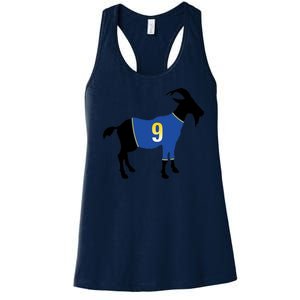 Goat Number 9 Football Women's Racerback Tank