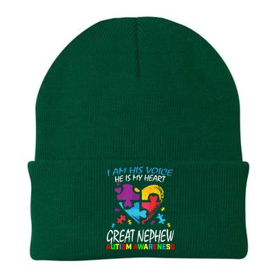 Great Nephew Autism Awareness Puzzle Piece Heart Aunt Uncle Gift Knit Cap Winter Beanie