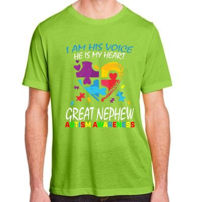 Great Nephew Autism Awareness Puzzle Piece Heart Aunt Uncle Cool Gift Adult ChromaSoft Performance T-Shirt