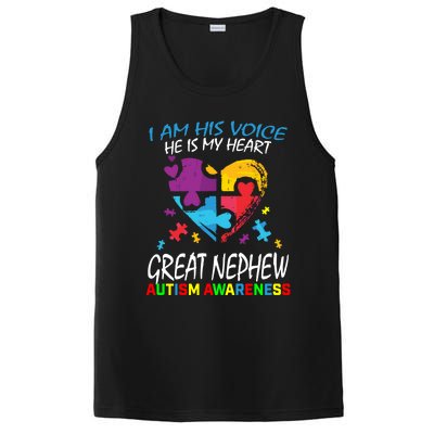 Great Nephew Autism Awareness Puzzle Piece Heart Aunt Uncle Cool Gift PosiCharge Competitor Tank